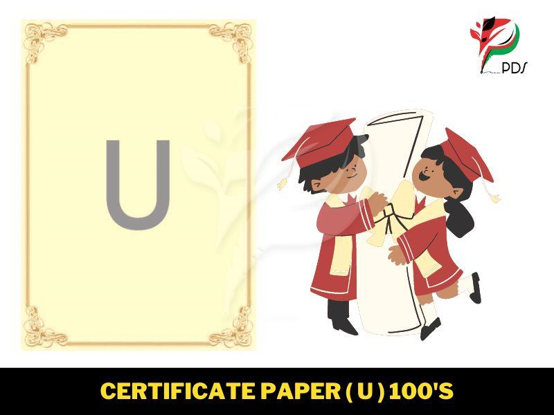 CERTIFICATE CARD WITH GOLD HOT STAMPING (U)